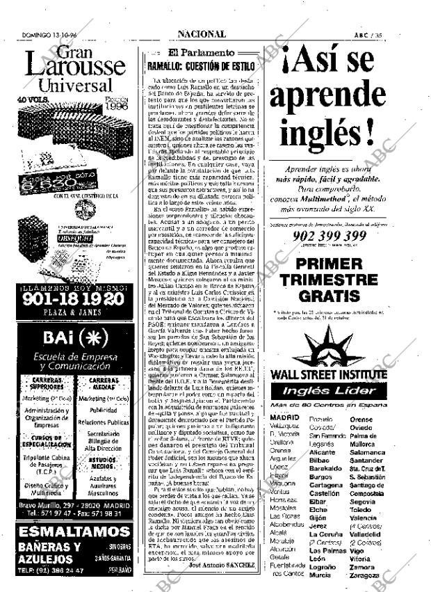 ABC MADRID 13-10-1996 página 35