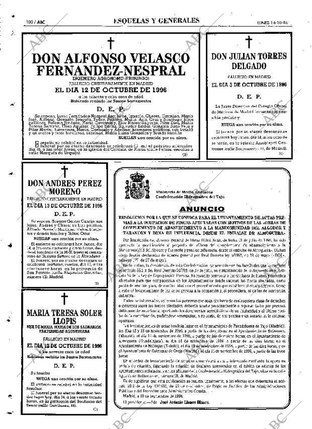ABC MADRID 14-10-1996 página 100