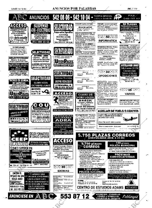 ABC MADRID 14-10-1996 página 119