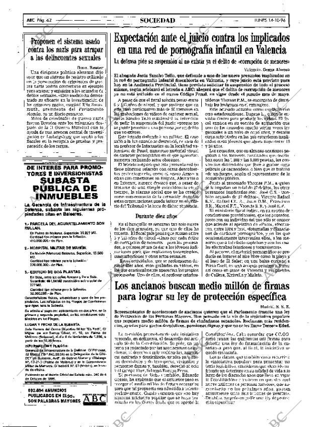 ABC MADRID 14-10-1996 página 62