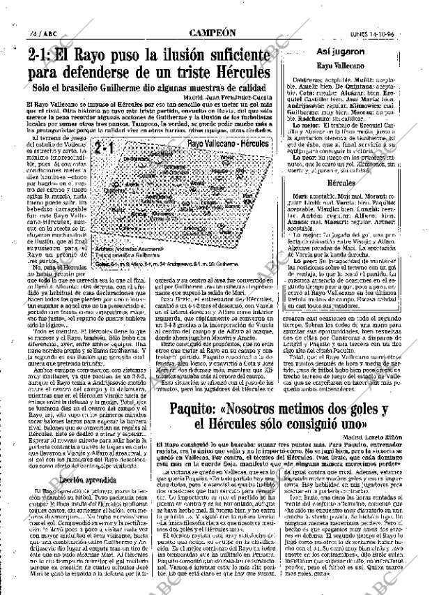 ABC MADRID 14-10-1996 página 74