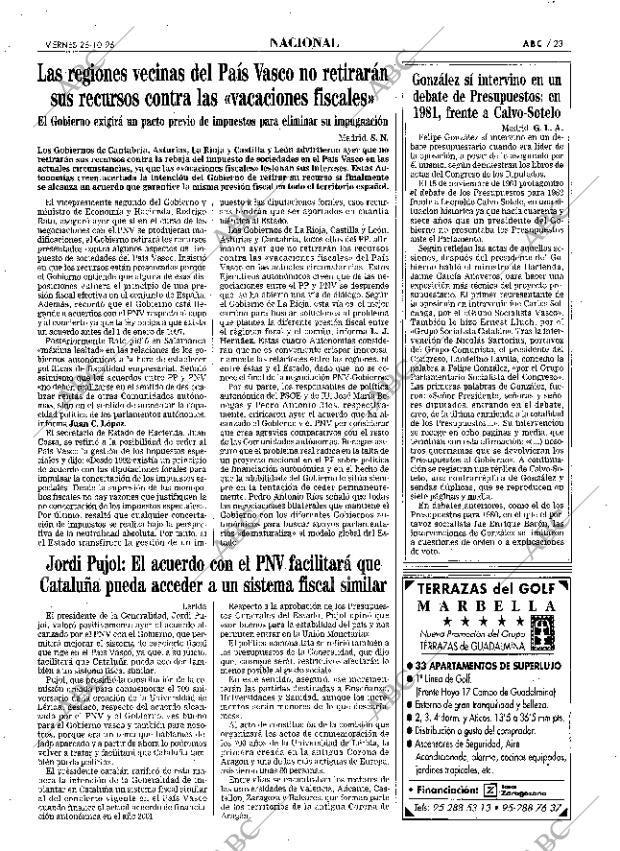 ABC MADRID 25-10-1996 página 23
