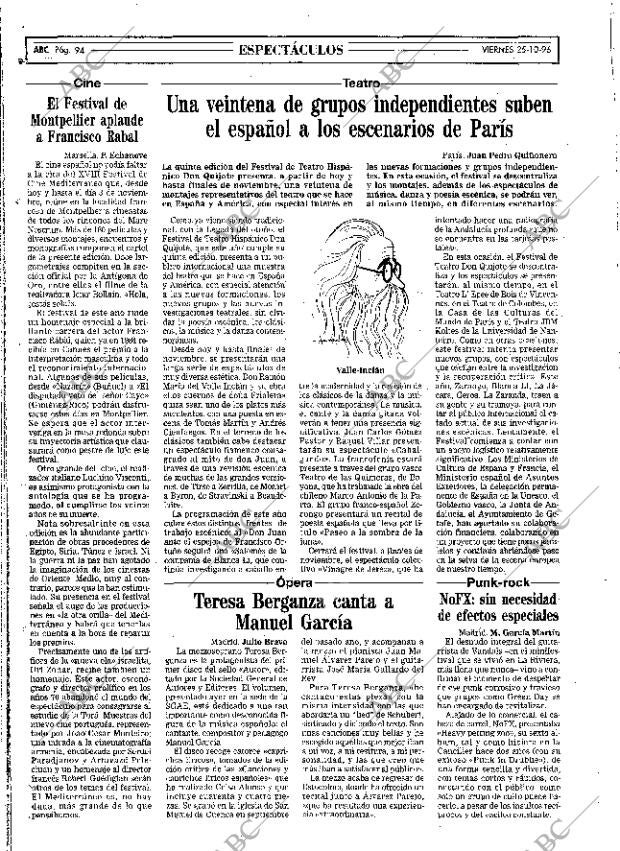 ABC MADRID 25-10-1996 página 94