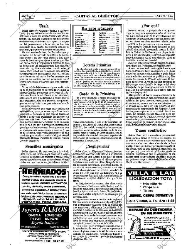 ABC MADRID 28-10-1996 página 16
