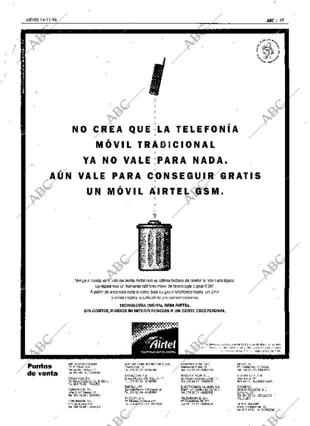 ABC MADRID 14-11-1996 página 61