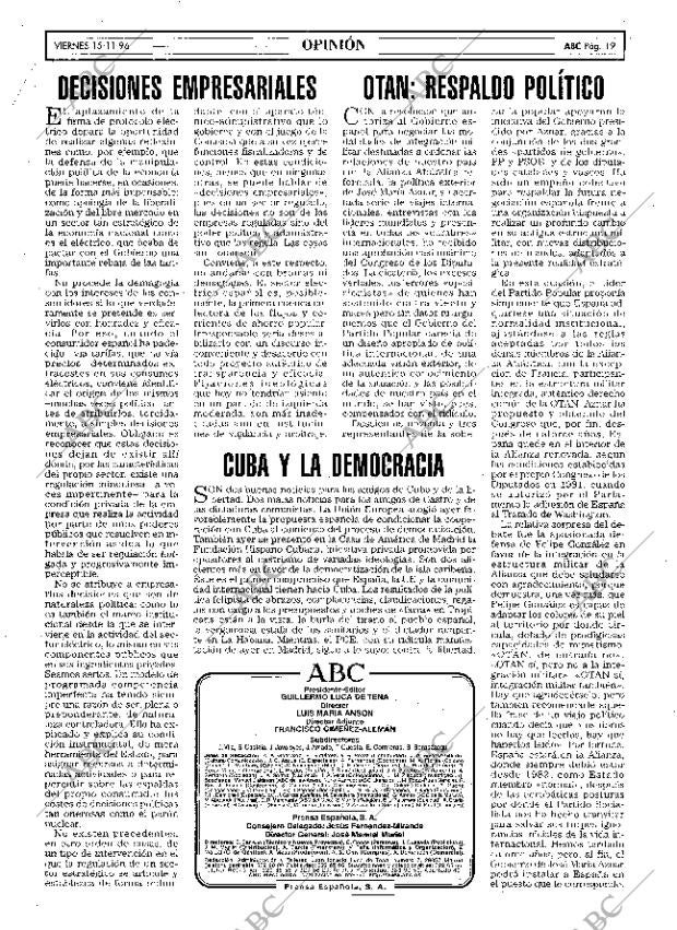 ABC MADRID 15-11-1996 página 19