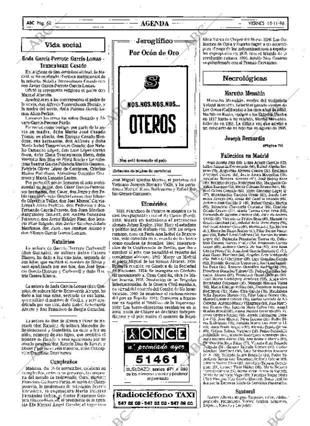ABC MADRID 15-11-1996 página 62
