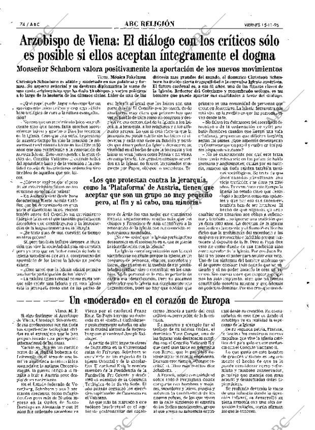 ABC MADRID 15-11-1996 página 74