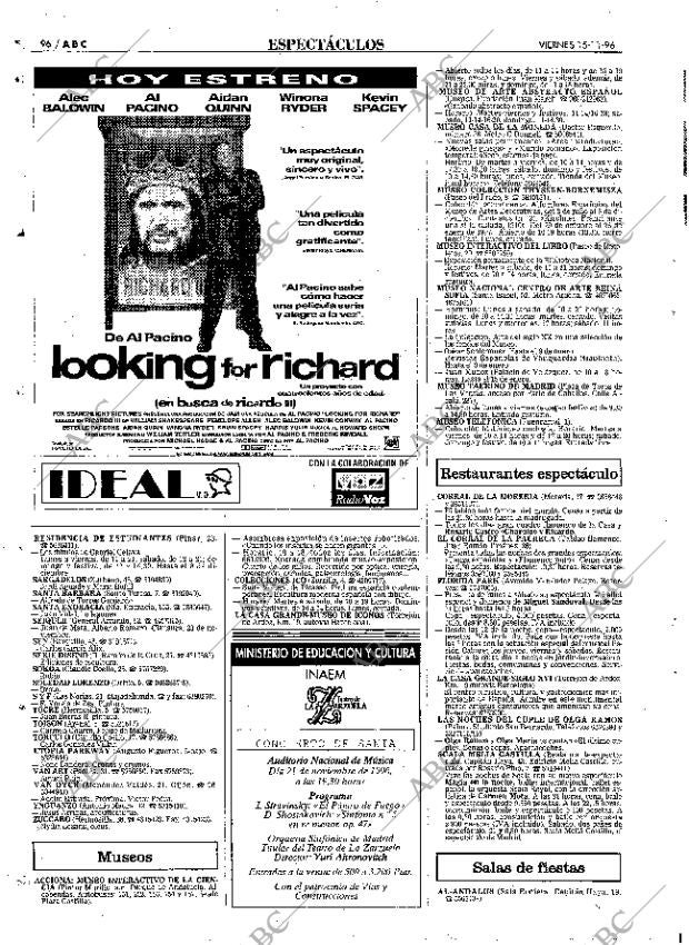 ABC MADRID 15-11-1996 página 96