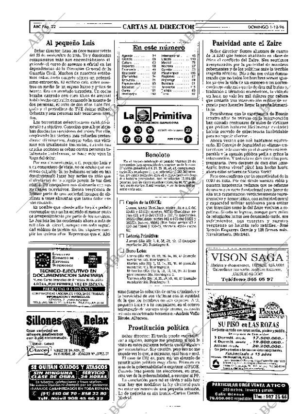 ABC MADRID 01-12-1996 página 22