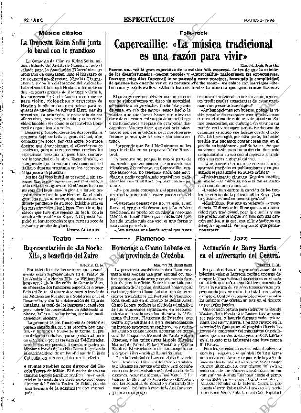 ABC MADRID 03-12-1996 página 92