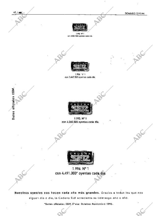 ABC MADRID 15-12-1996 página 62