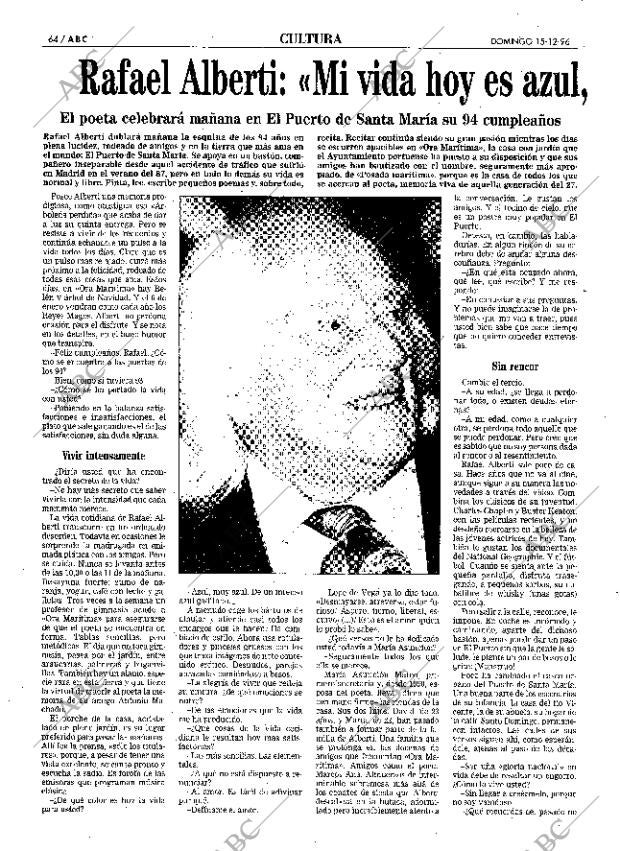 ABC MADRID 15-12-1996 página 64