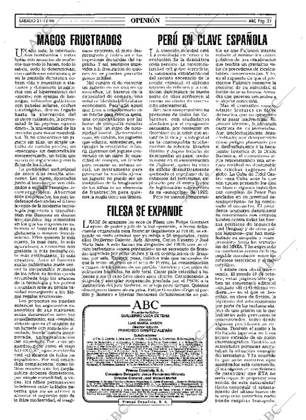 ABC MADRID 21-12-1996 página 21