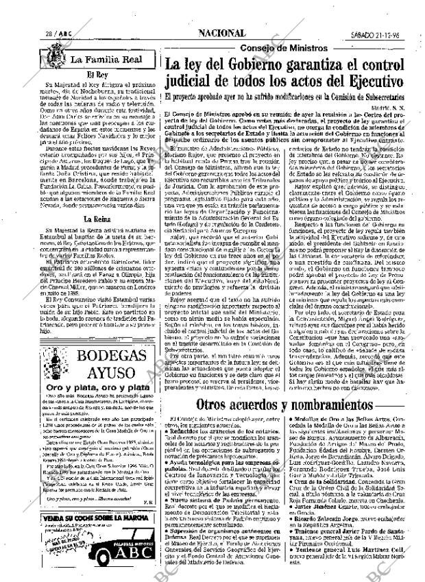 ABC MADRID 21-12-1996 página 28