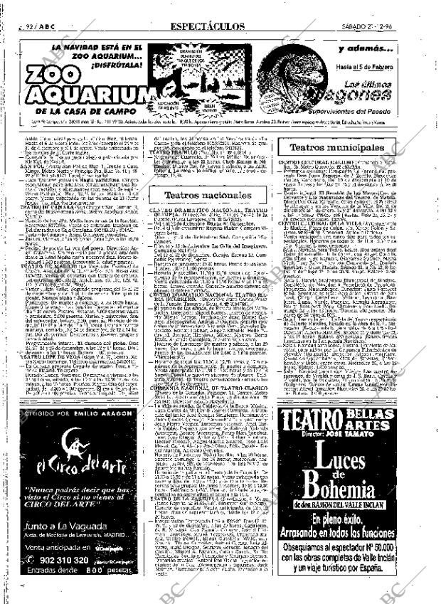 ABC MADRID 21-12-1996 página 92