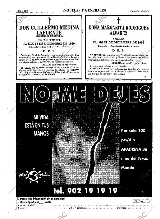 ABC MADRID 22-12-1996 página 112