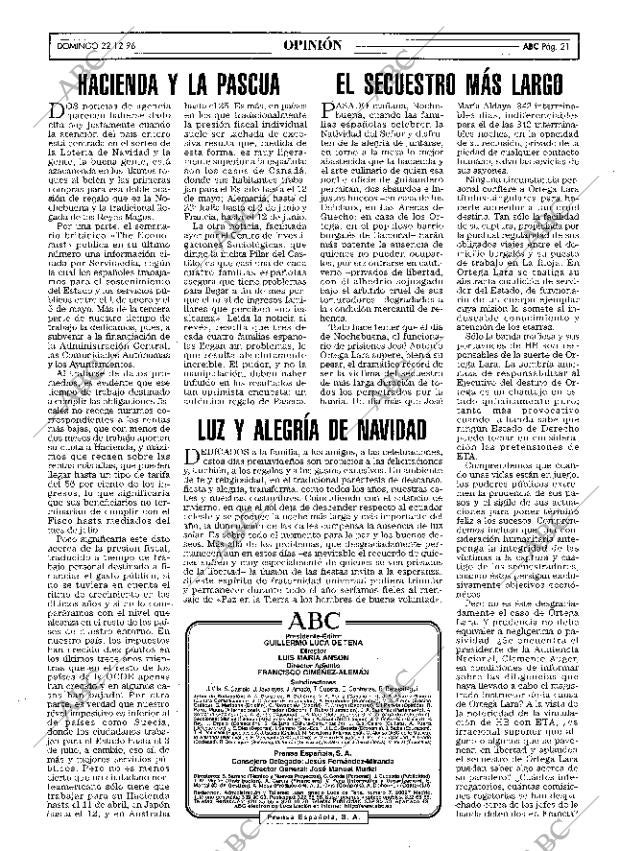 ABC MADRID 22-12-1996 página 21