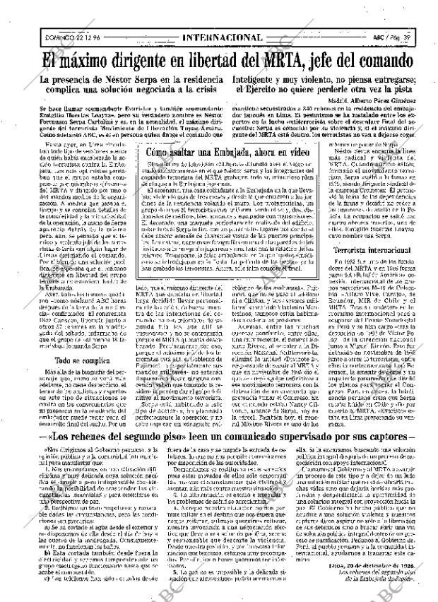 ABC MADRID 22-12-1996 página 39