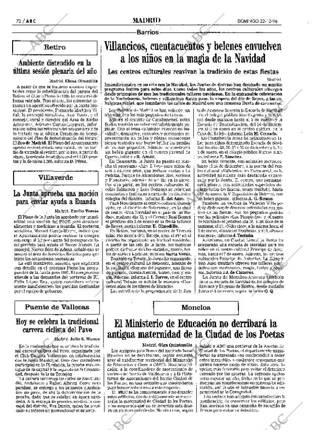 ABC MADRID 22-12-1996 página 72