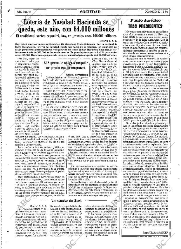 ABC MADRID 22-12-1996 página 90