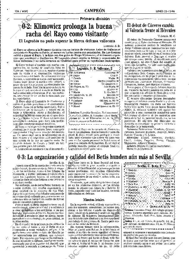ABC MADRID 23-12-1996 página 104