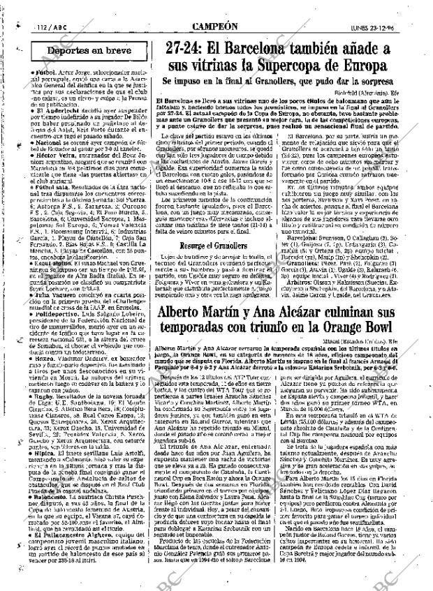 ABC MADRID 23-12-1996 página 112
