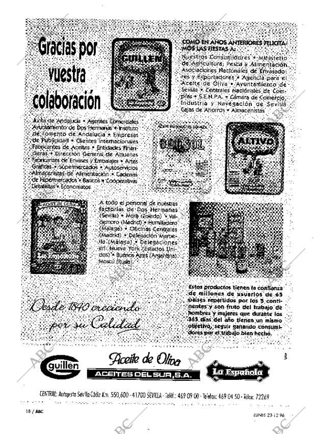 ABC MADRID 23-12-1996 página 18