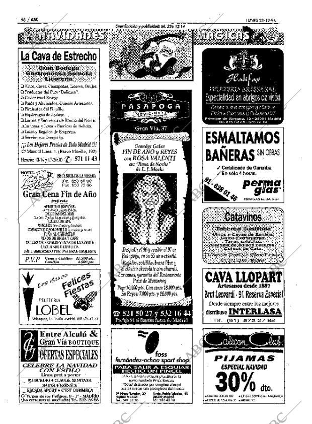 ABC MADRID 23-12-1996 página 58