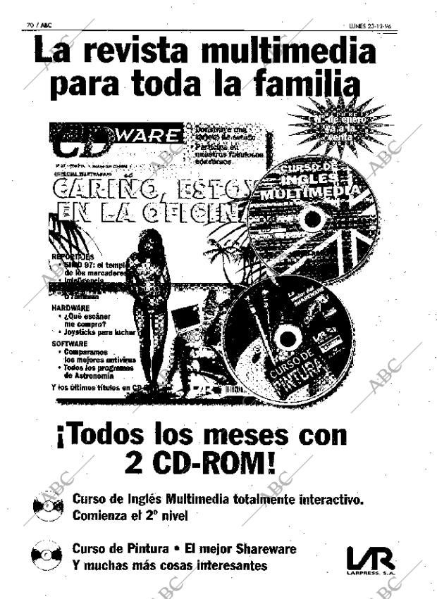 ABC MADRID 23-12-1996 página 70
