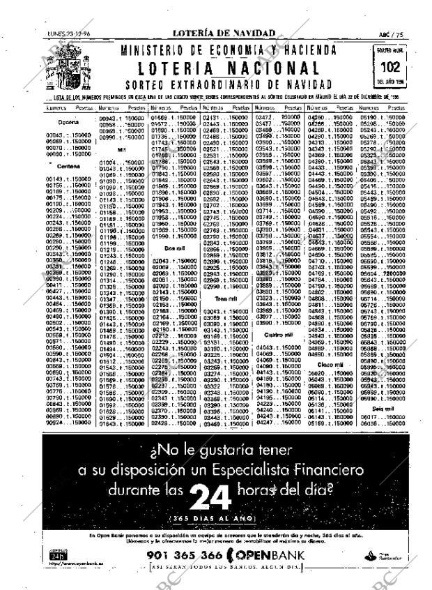 ABC MADRID 23-12-1996 página 75