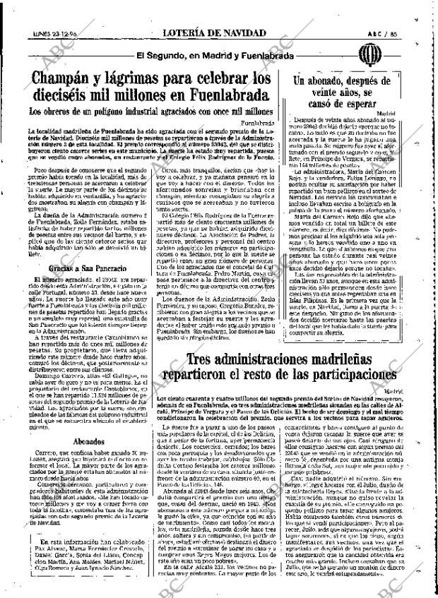 ABC MADRID 23-12-1996 página 85