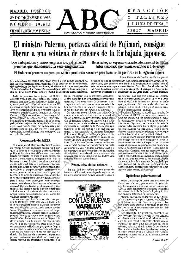 ABC MADRID 29-12-1996 página 19