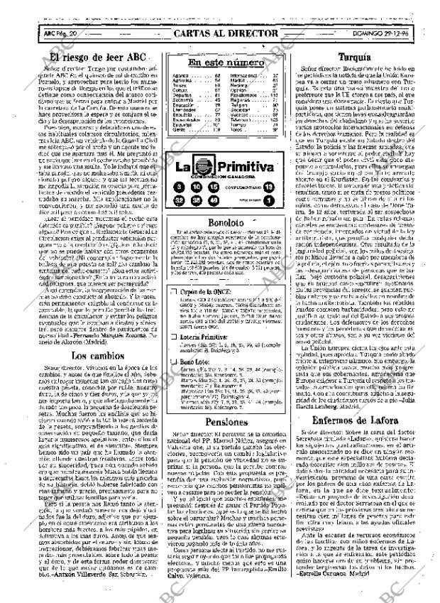 ABC MADRID 29-12-1996 página 20