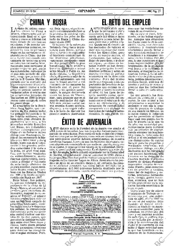 ABC MADRID 29-12-1996 página 21
