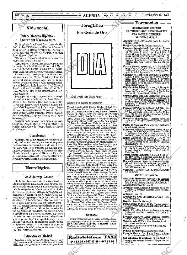 ABC MADRID 29-12-1996 página 62