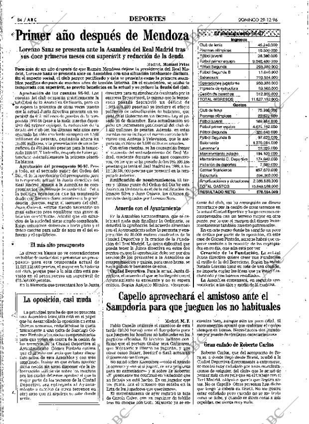ABC MADRID 29-12-1996 página 84