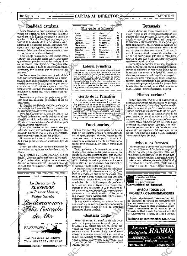 ABC MADRID 30-12-1996 página 14