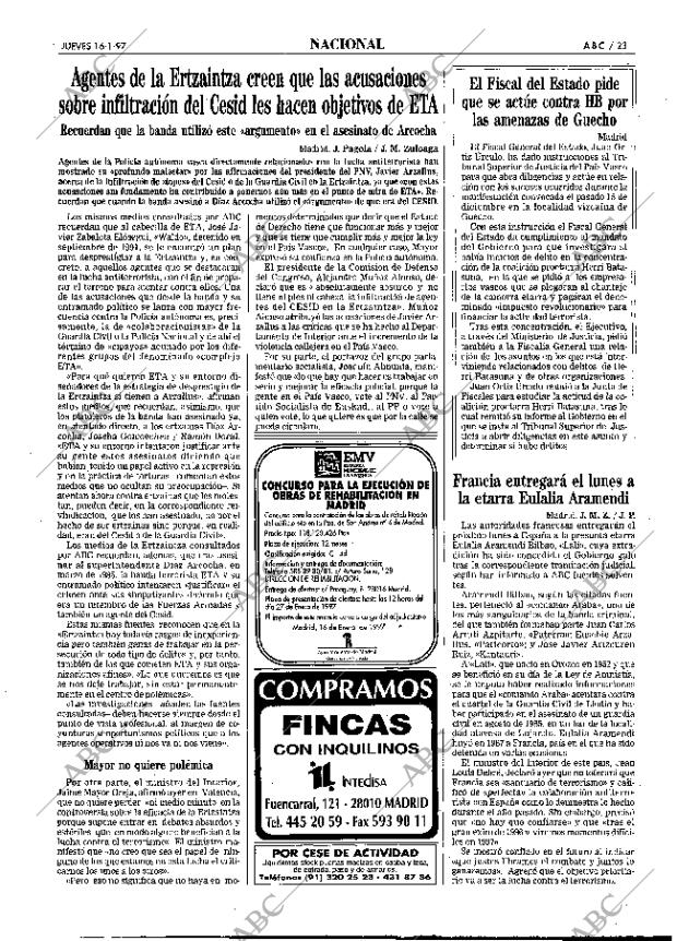 ABC MADRID 16-01-1997 página 23