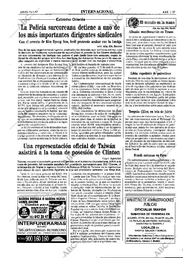 ABC MADRID 16-01-1997 página 37