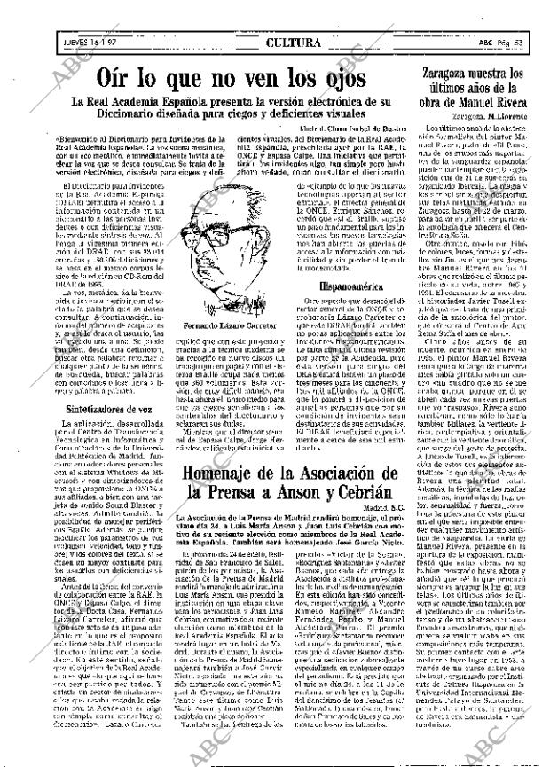 ABC MADRID 16-01-1997 página 53