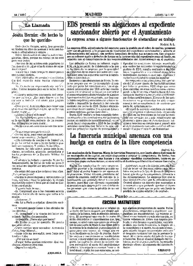 ABC MADRID 16-01-1997 página 64