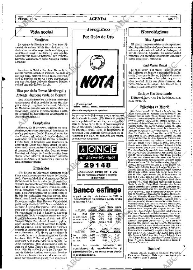 ABC MADRID 17-01-1997 página 71