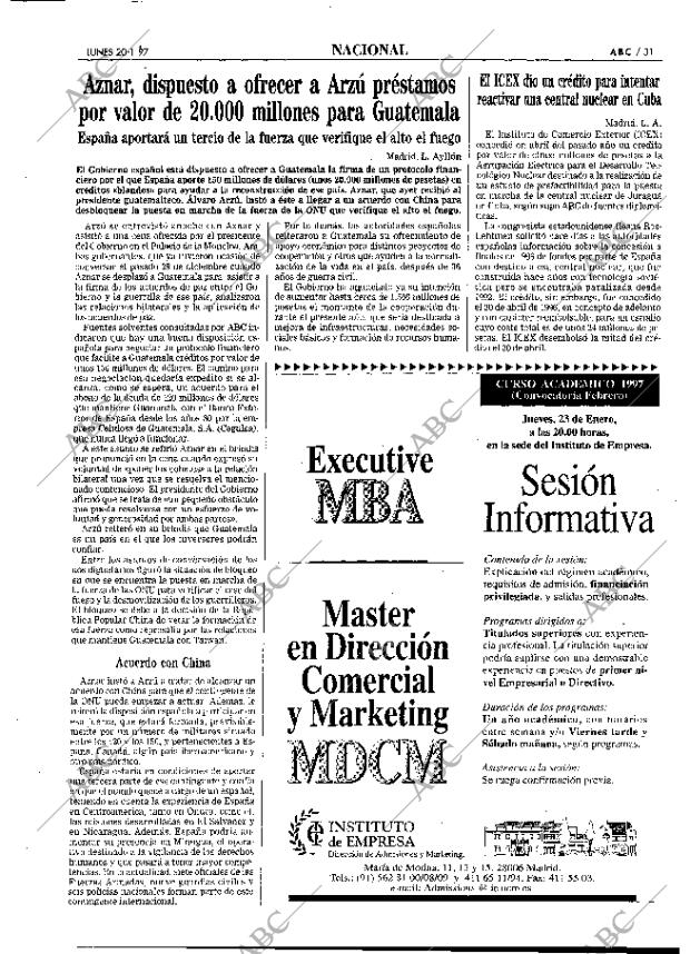 ABC MADRID 20-01-1997 página 31