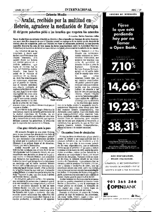 ABC MADRID 20-01-1997 página 39