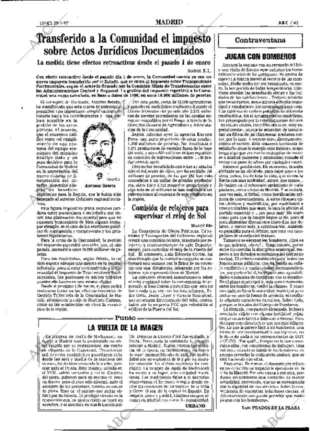 ABC MADRID 20-01-1997 página 65