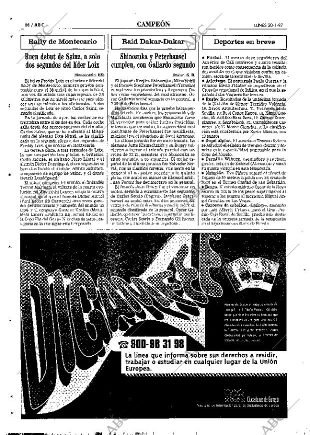 ABC MADRID 20-01-1997 página 88