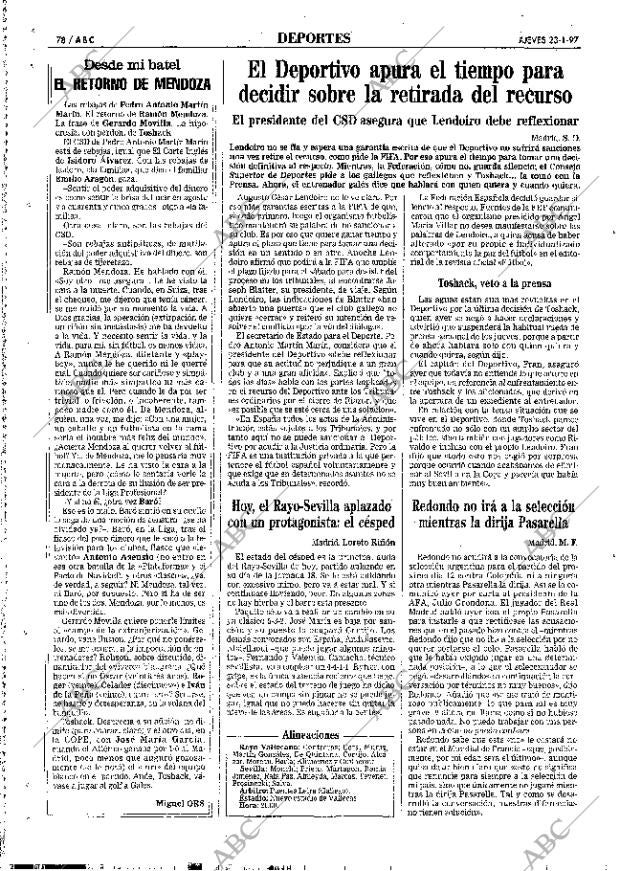 ABC MADRID 23-01-1997 página 78