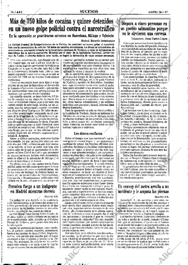 ABC MADRID 28-01-1997 página 76