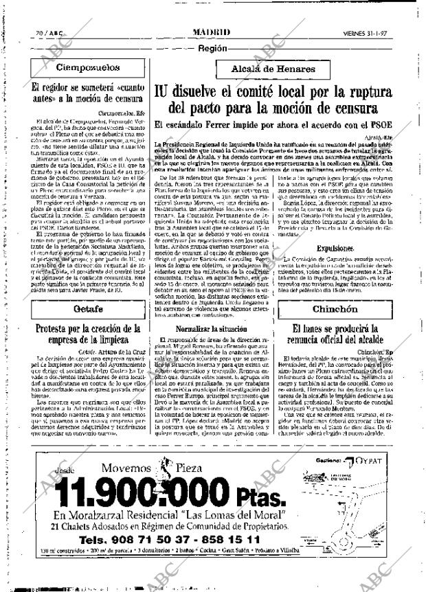 ABC MADRID 31-01-1997 página 70